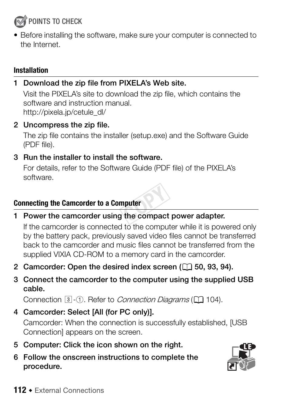 Cop y | Canon VIXIA HF R42 User Manual | Page 112 / 196