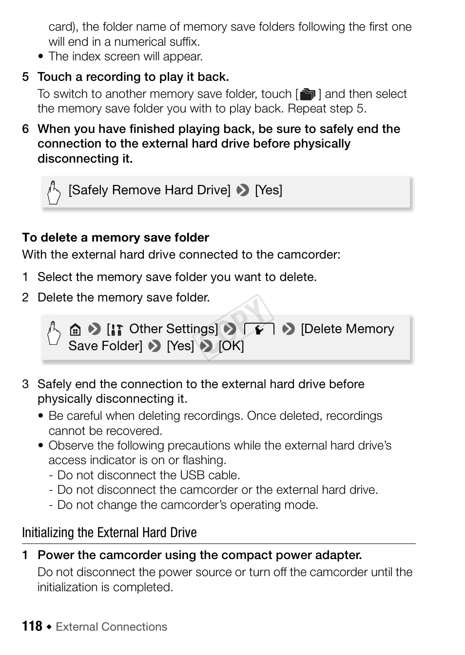 Cop y | Canon VIXIA HF R42 User Manual | Page 118 / 196