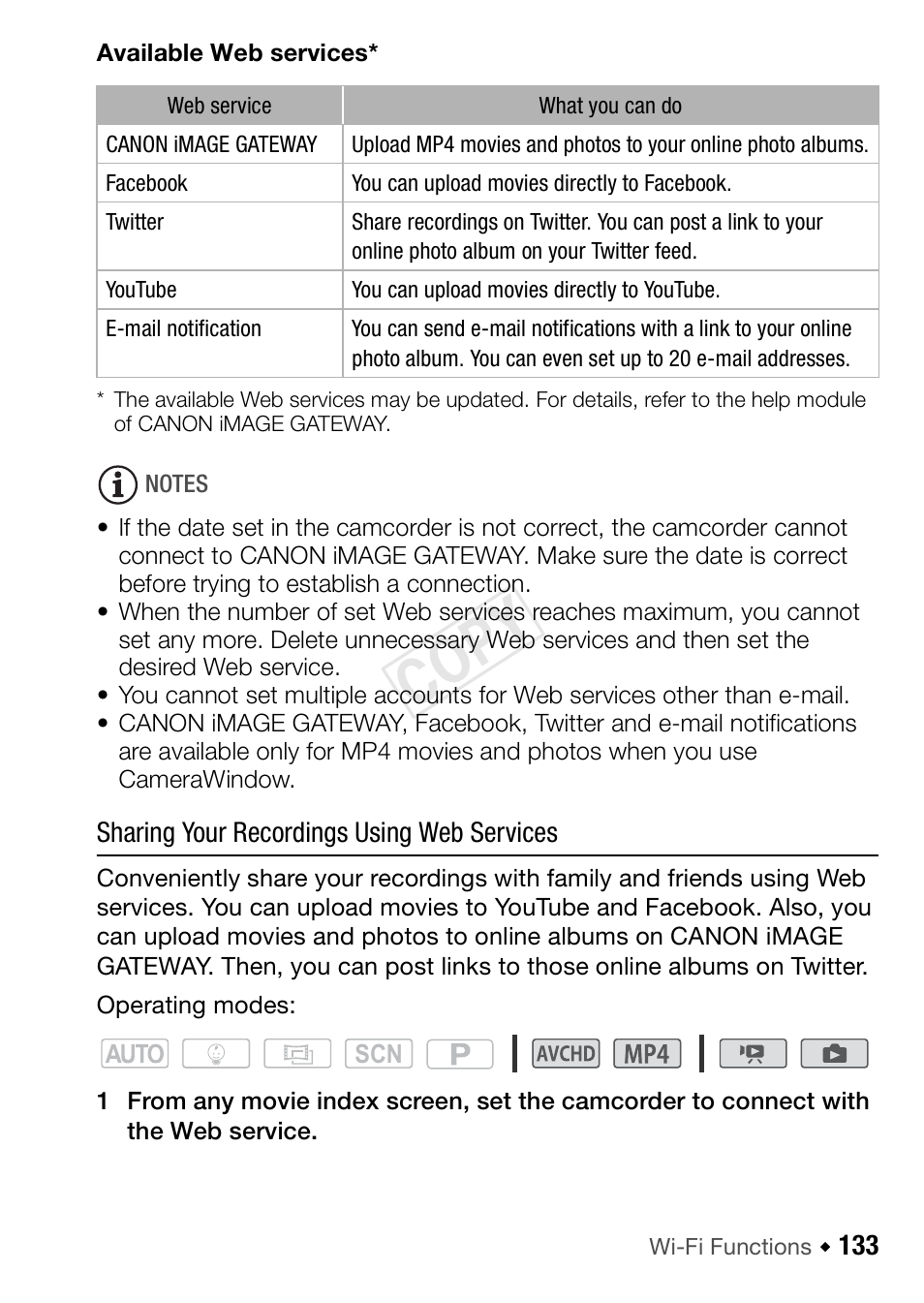 Cop y | Canon VIXIA HF R42 User Manual | Page 133 / 196