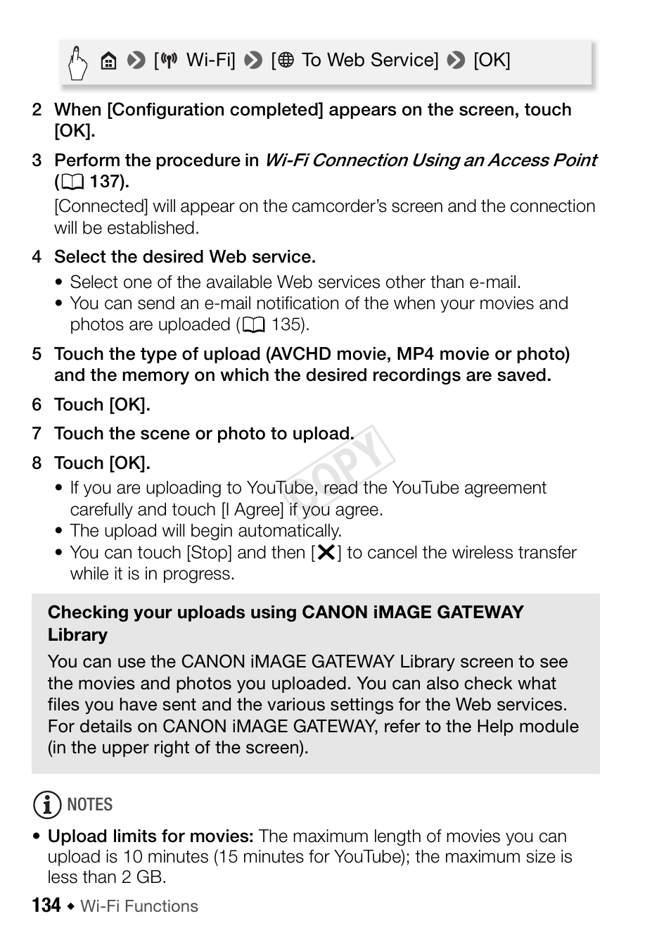 Cop y | Canon VIXIA HF R42 User Manual | Page 134 / 196