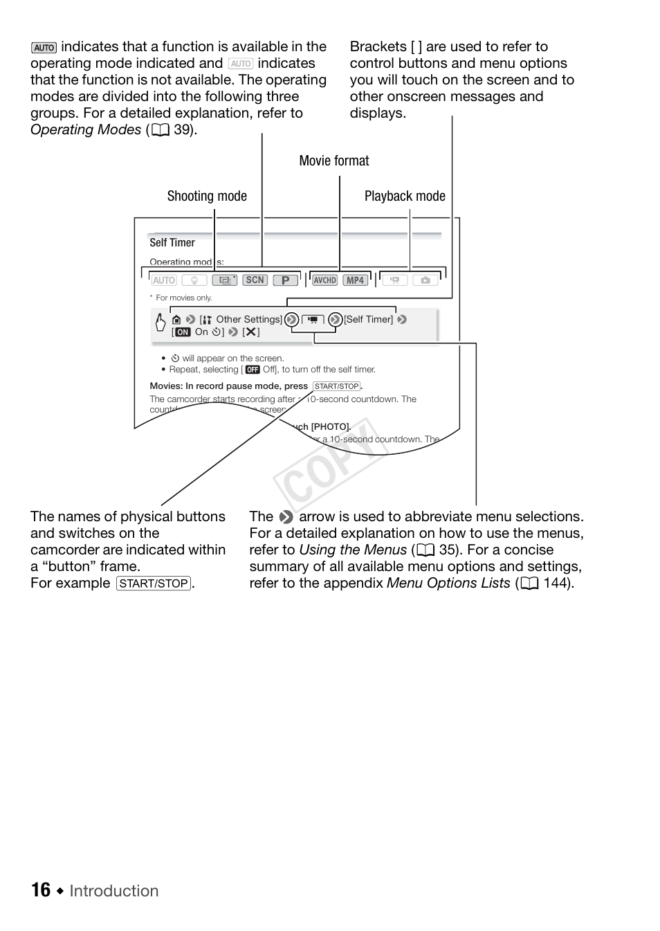 Cop y, Introduction | Canon VIXIA HF R42 User Manual | Page 16 / 196