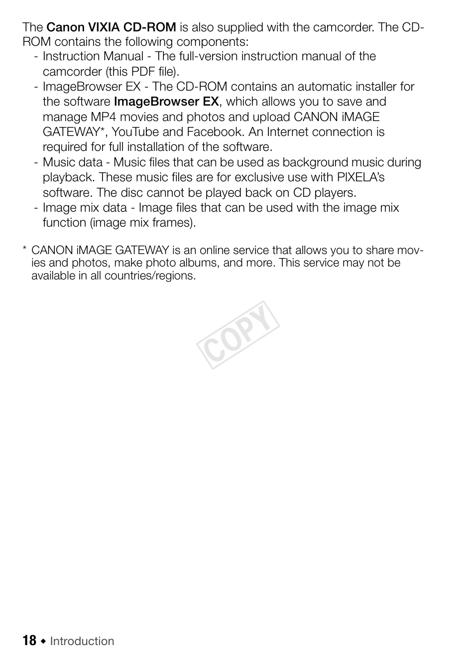 Cop y | Canon VIXIA HF R42 User Manual | Page 18 / 196