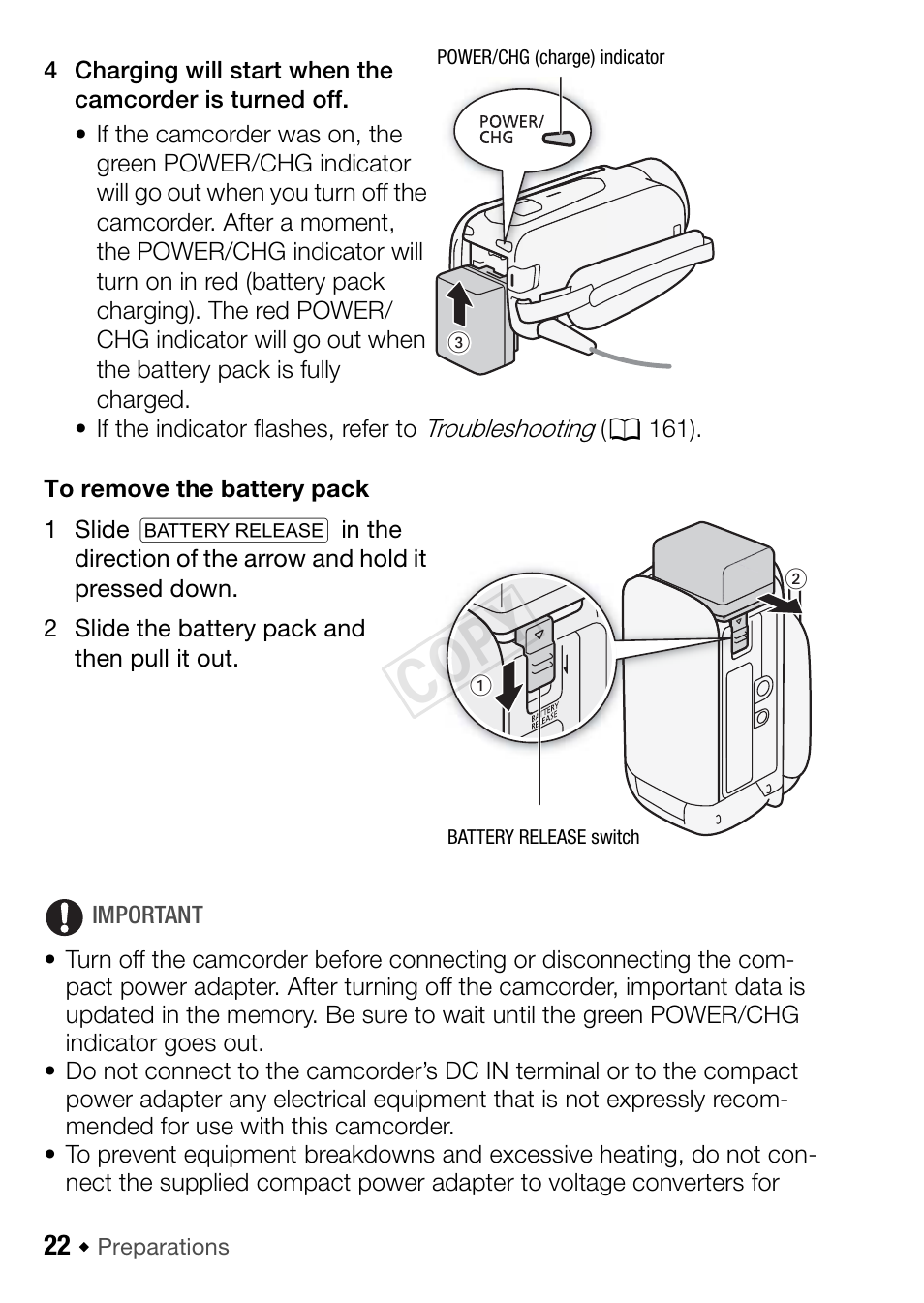 Cop y | Canon VIXIA HF R42 User Manual | Page 22 / 196