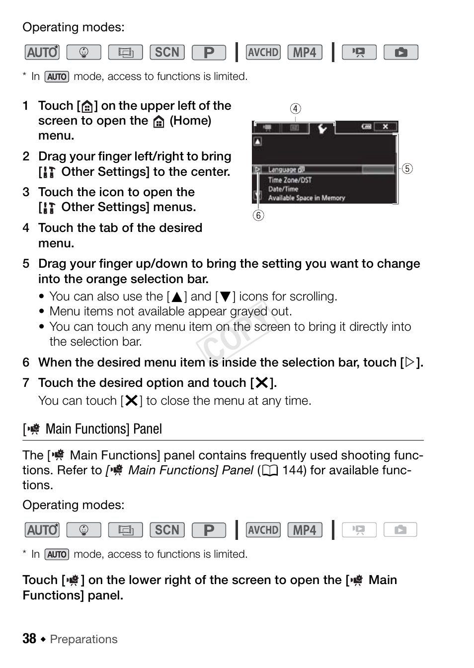 Cop y | Canon VIXIA HF R42 User Manual | Page 38 / 196