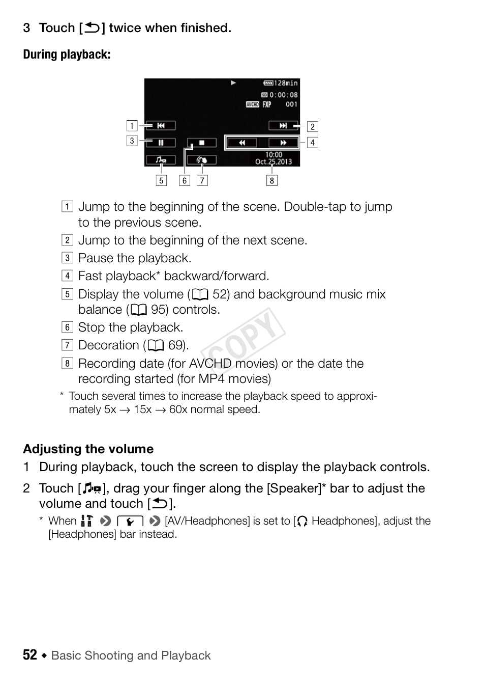 Cop y | Canon VIXIA HF R42 User Manual | Page 52 / 196