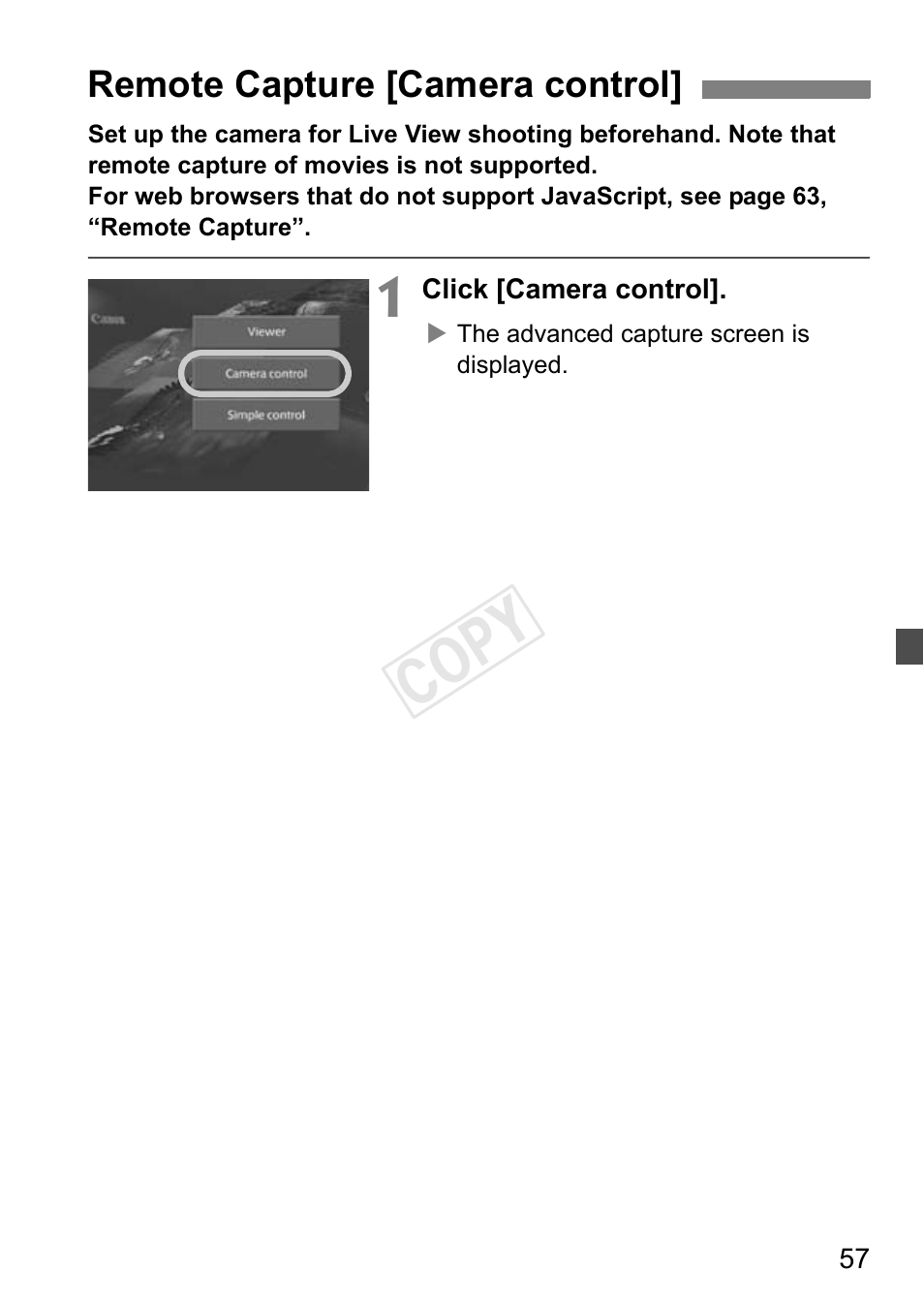 Remote capture [camera control, Cop y | Canon EOS-1D C User Manual | Page 57 / 116