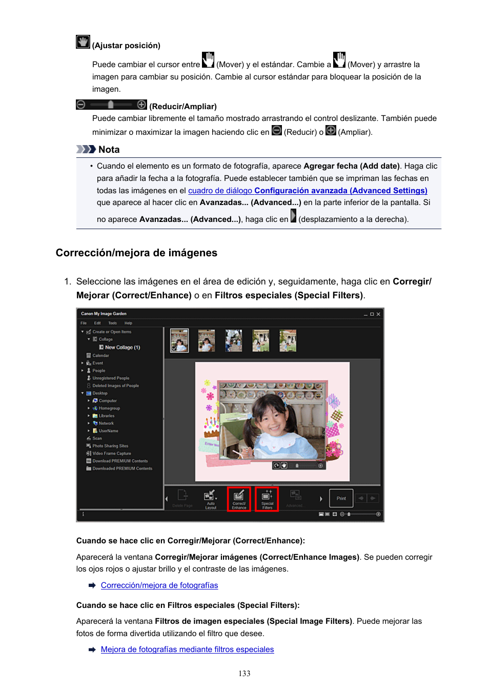Corrección/mejora de imágenes | Canon PIXMA PRO-1 User Manual | Page 133 / 320