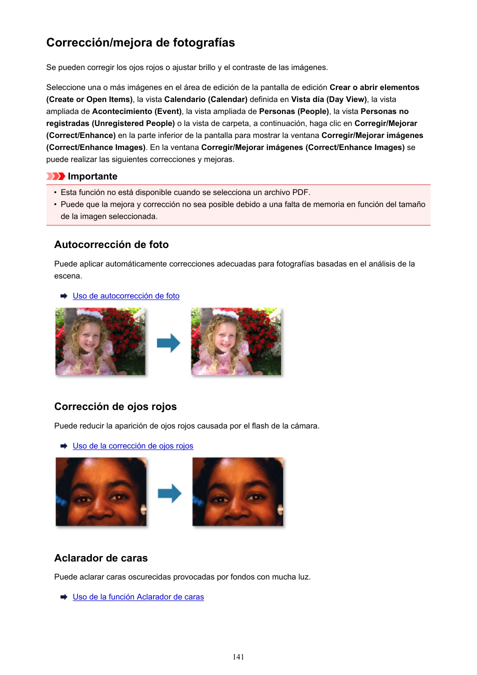 Corrección/mejora de fotografías | Canon PIXMA PRO-1 User Manual | Page 141 / 320