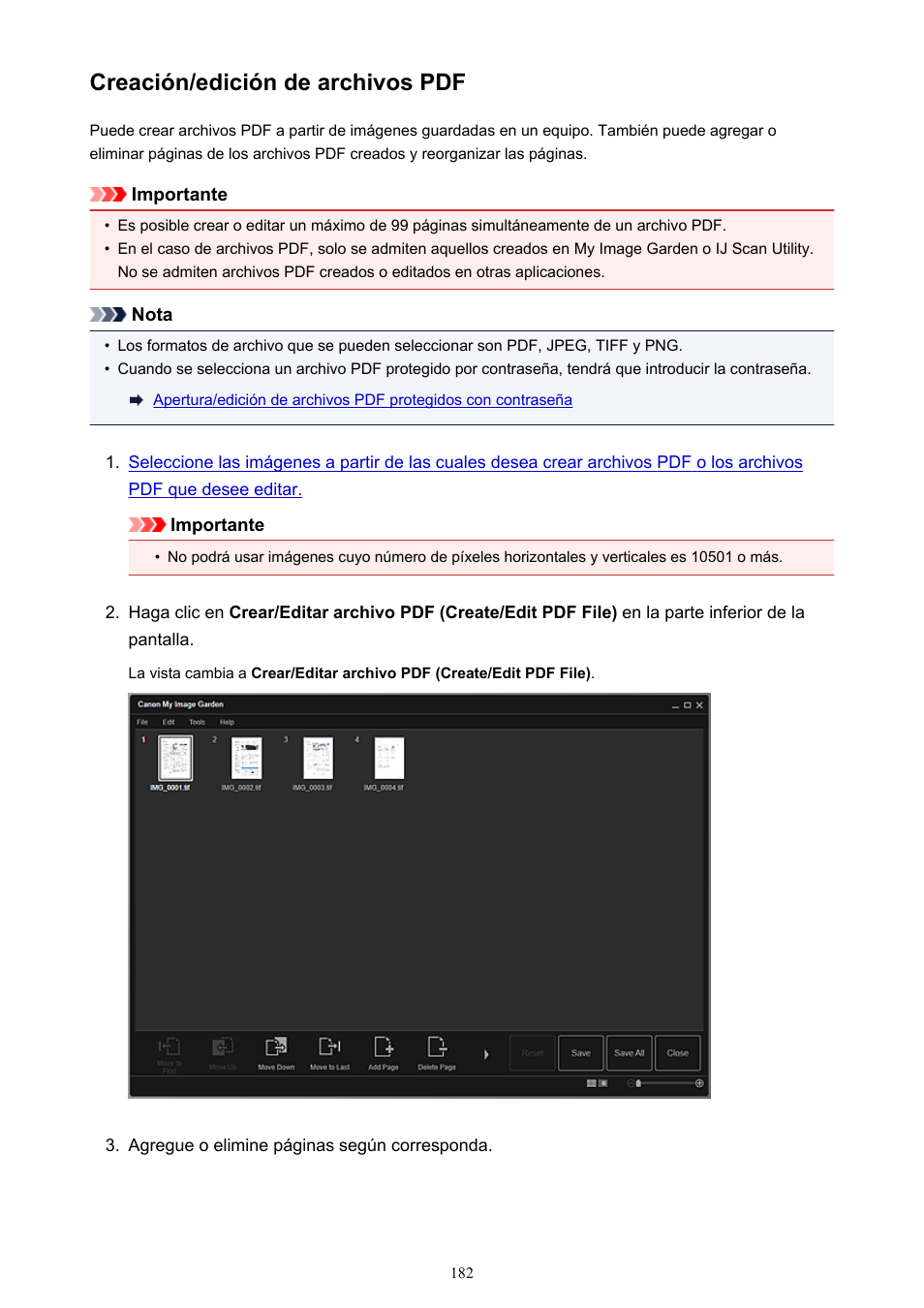 Creación/edición de archivos pdf | Canon PIXMA PRO-1 User Manual | Page 182 / 320