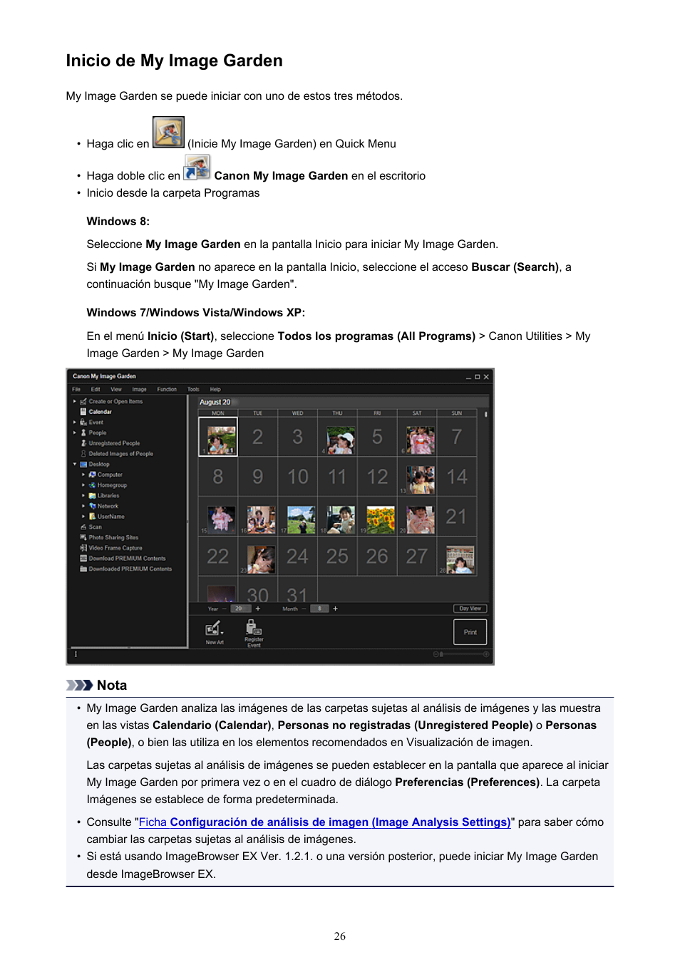 Inicio de my image garden | Canon PIXMA PRO-1 User Manual | Page 26 / 320