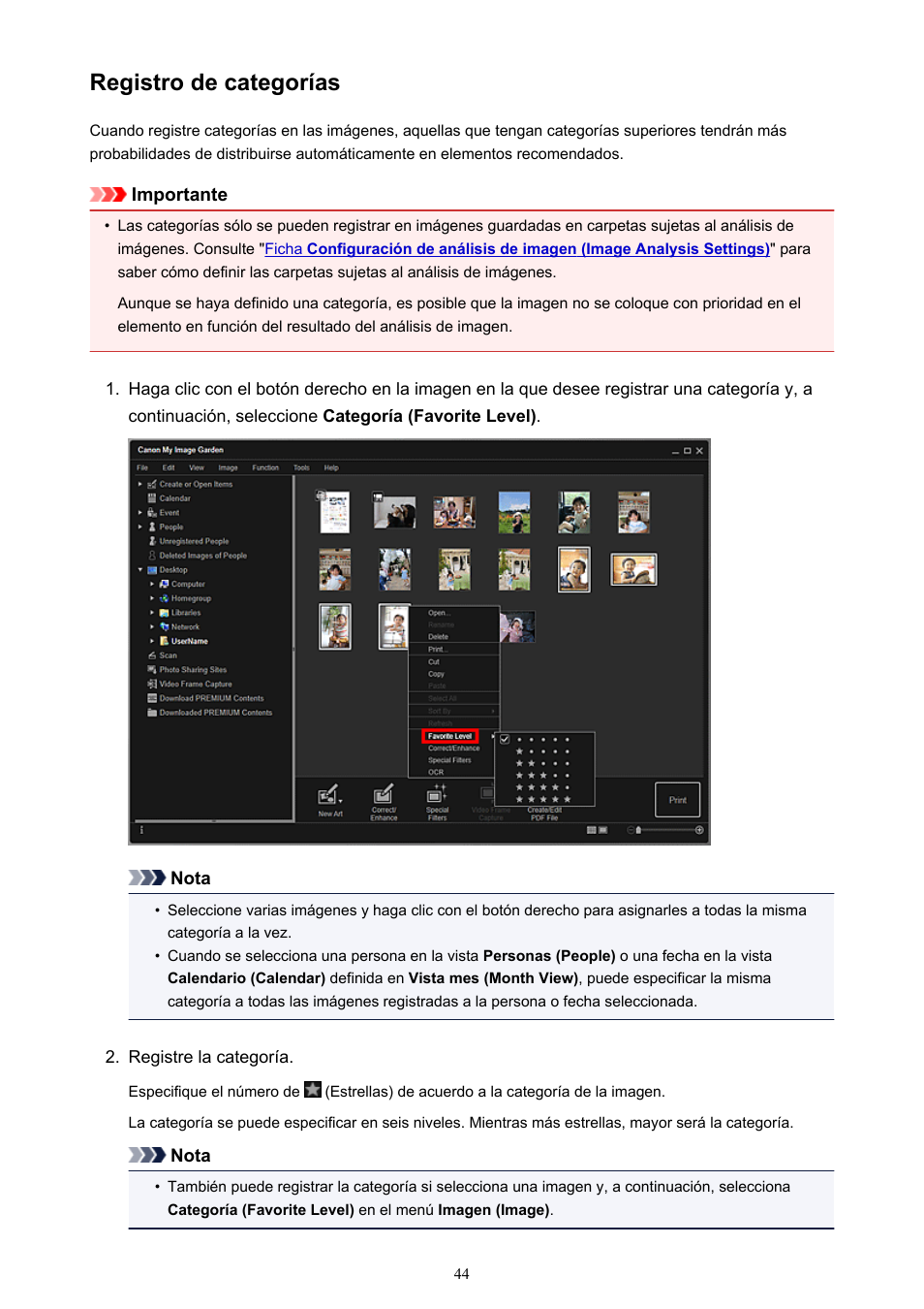 Registro de categorías | Canon PIXMA PRO-1 User Manual | Page 44 / 320