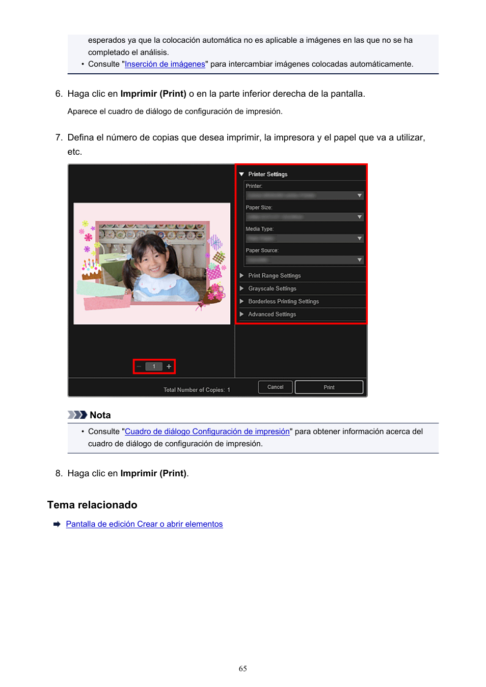 Tema relacionado | Canon PIXMA PRO-1 User Manual | Page 65 / 320