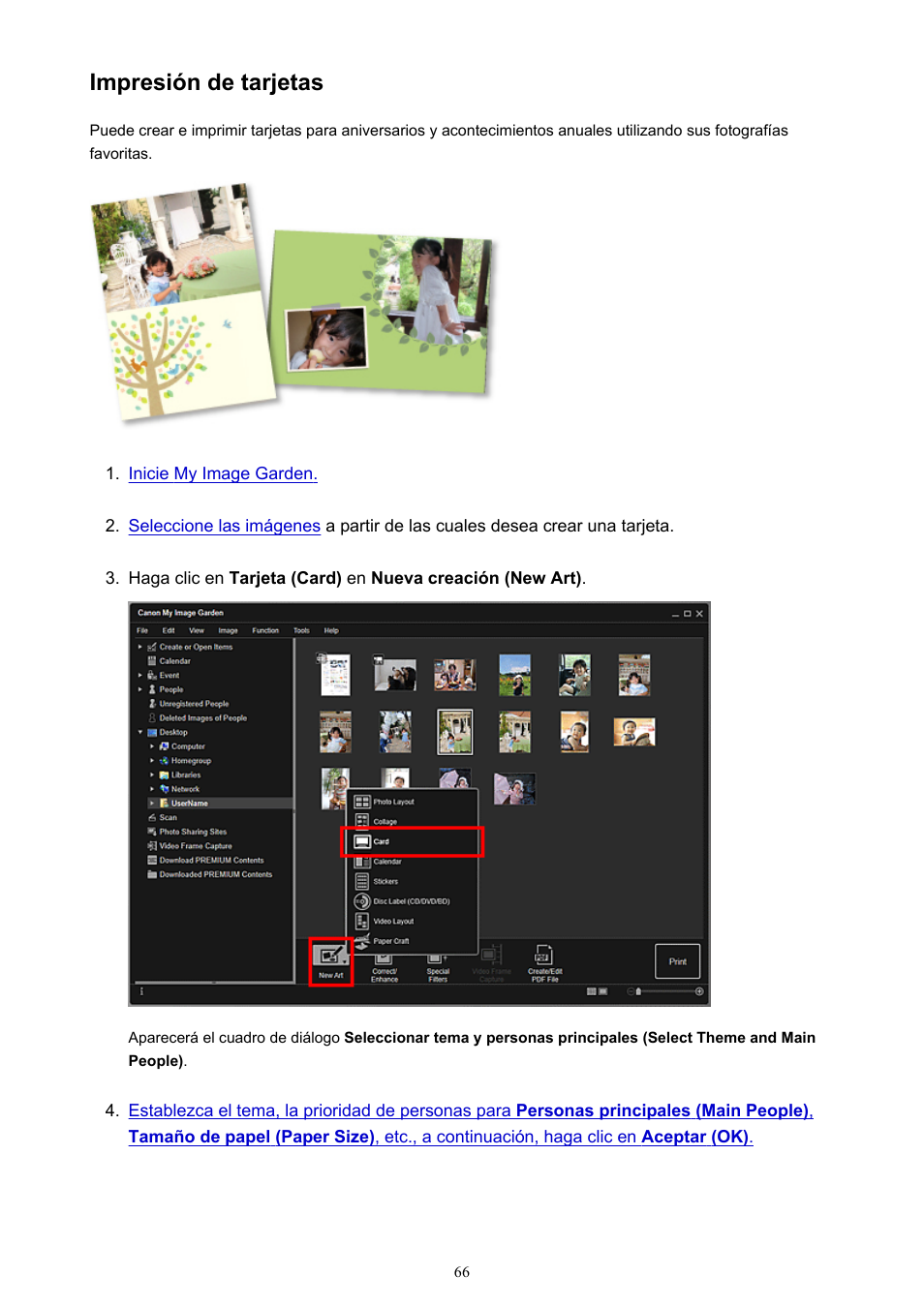 Impresión de tarjetas | Canon PIXMA PRO-1 User Manual | Page 66 / 320