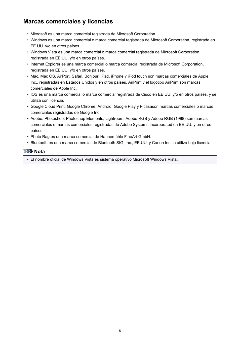 Marcas comerciales y licencias | Canon PIXMA PRO-1 User Manual | Page 8 / 320