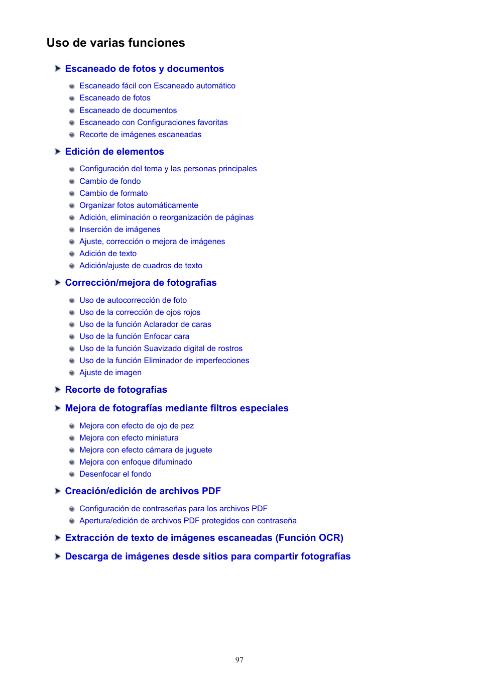 Uso de varias funciones | Canon PIXMA PRO-1 User Manual | Page 97 / 320