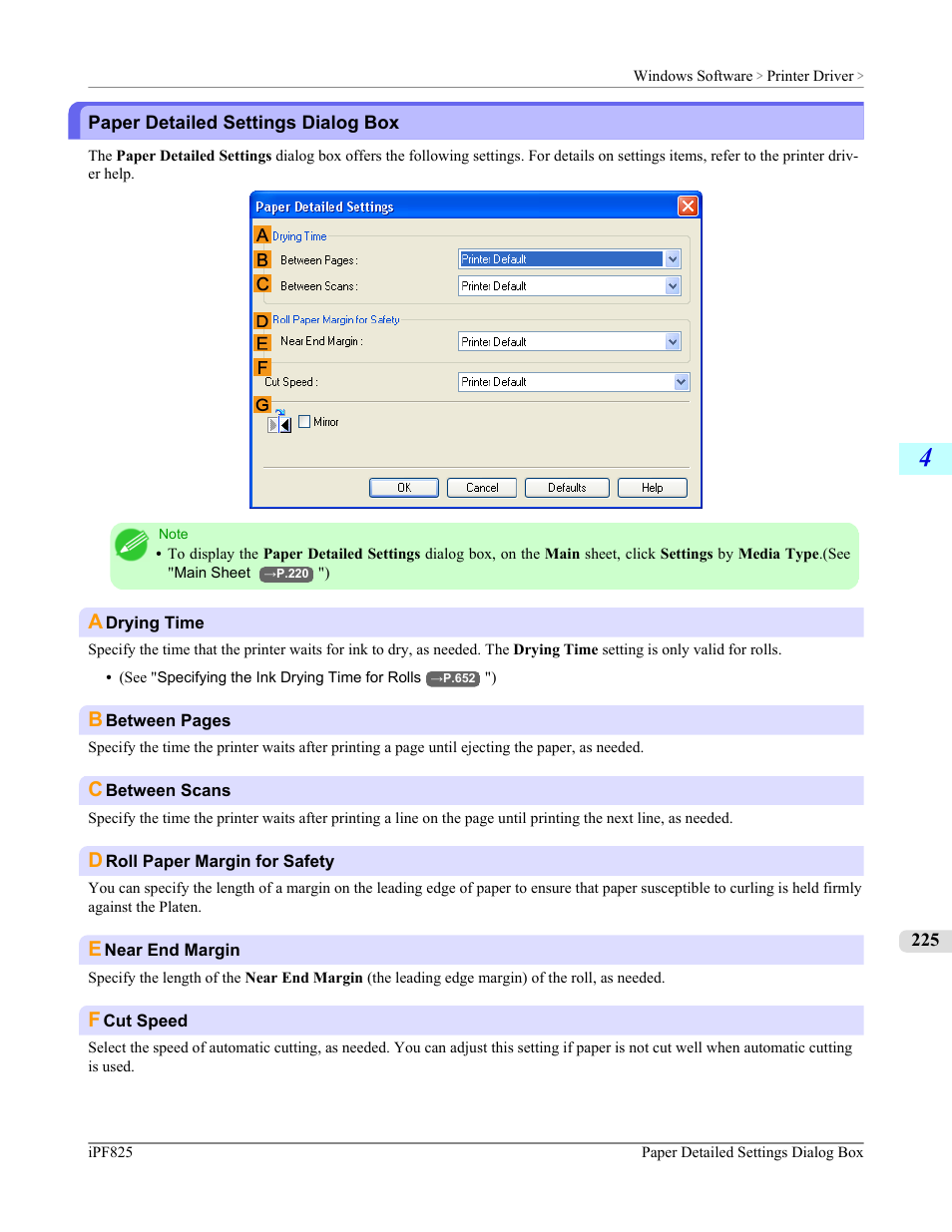 Paper detailed settings dialog box, P.225 | Canon imagePROGRAF iPF825 User Manual | Page 241 / 956
