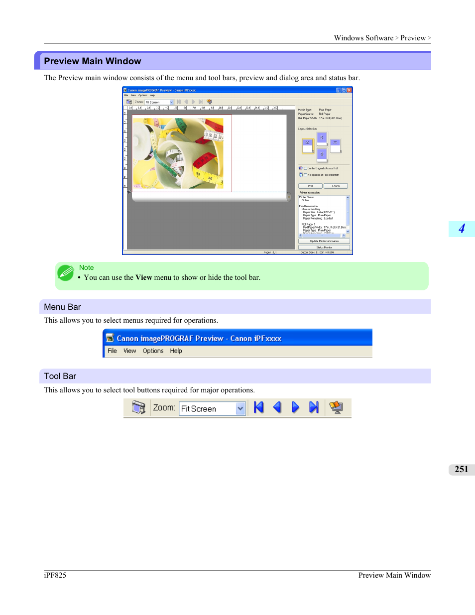 Preview main window | Canon imagePROGRAF iPF825 User Manual | Page 267 / 956