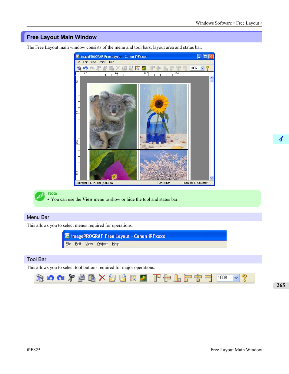 Free layout main window | Canon imagePROGRAF iPF825 User Manual | Page 281 / 956