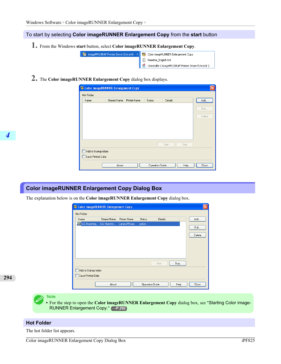 Color imagerunner enlargement copy dialog box | Canon imagePROGRAF iPF825 User Manual | Page 310 / 956