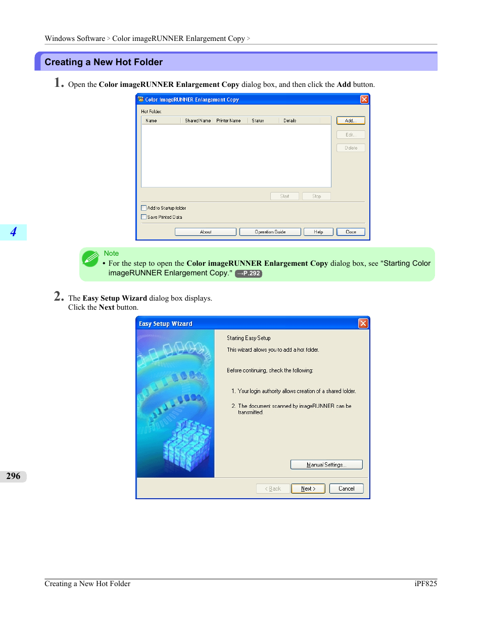 Creating a new hot folder | Canon imagePROGRAF iPF825 User Manual | Page 312 / 956