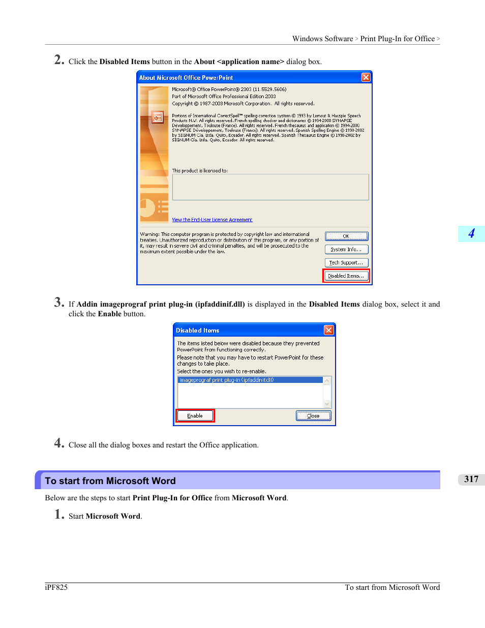 To start from microsoft word | Canon imagePROGRAF iPF825 User Manual | Page 333 / 956