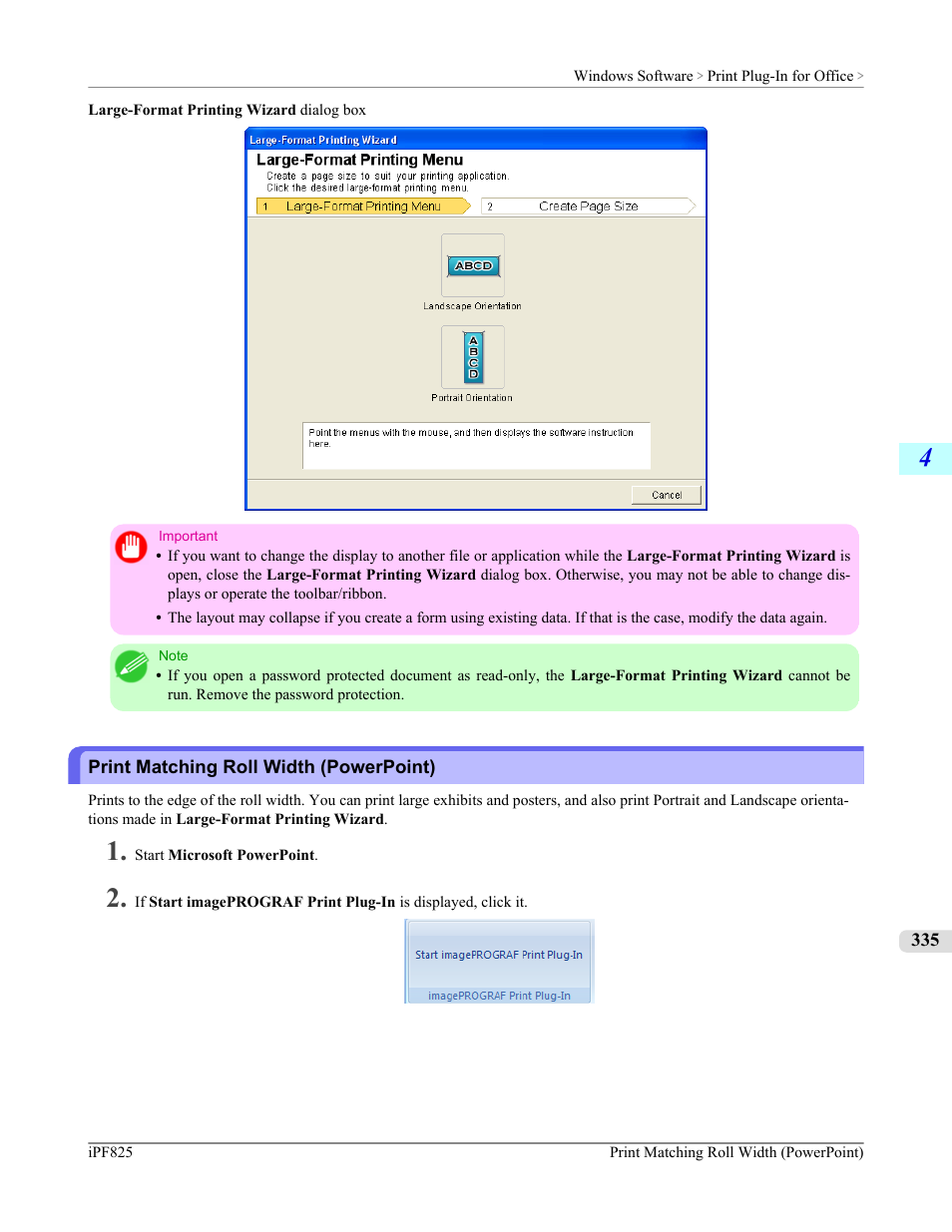 Print matching roll width (powerpoint) | Canon imagePROGRAF iPF825 User Manual | Page 351 / 956