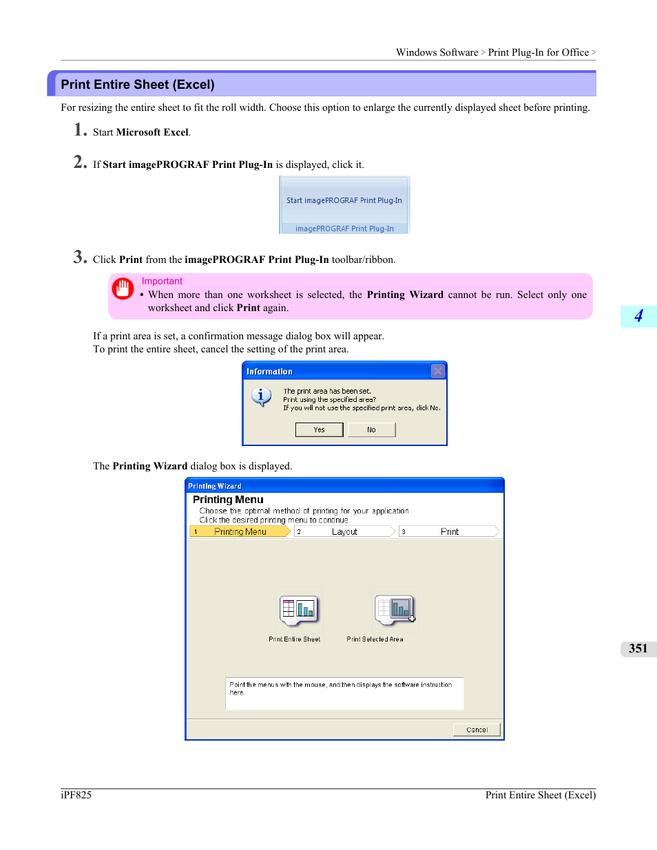 Print entire sheet (excel) | Canon imagePROGRAF iPF825 User Manual | Page 367 / 956