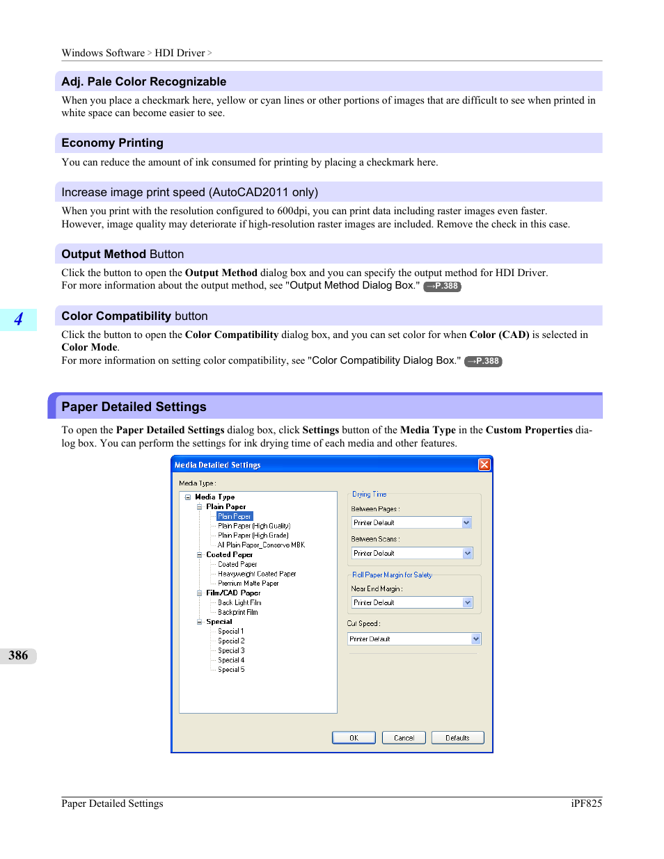 Paper detailed settings | Canon imagePROGRAF iPF825 User Manual | Page 402 / 956