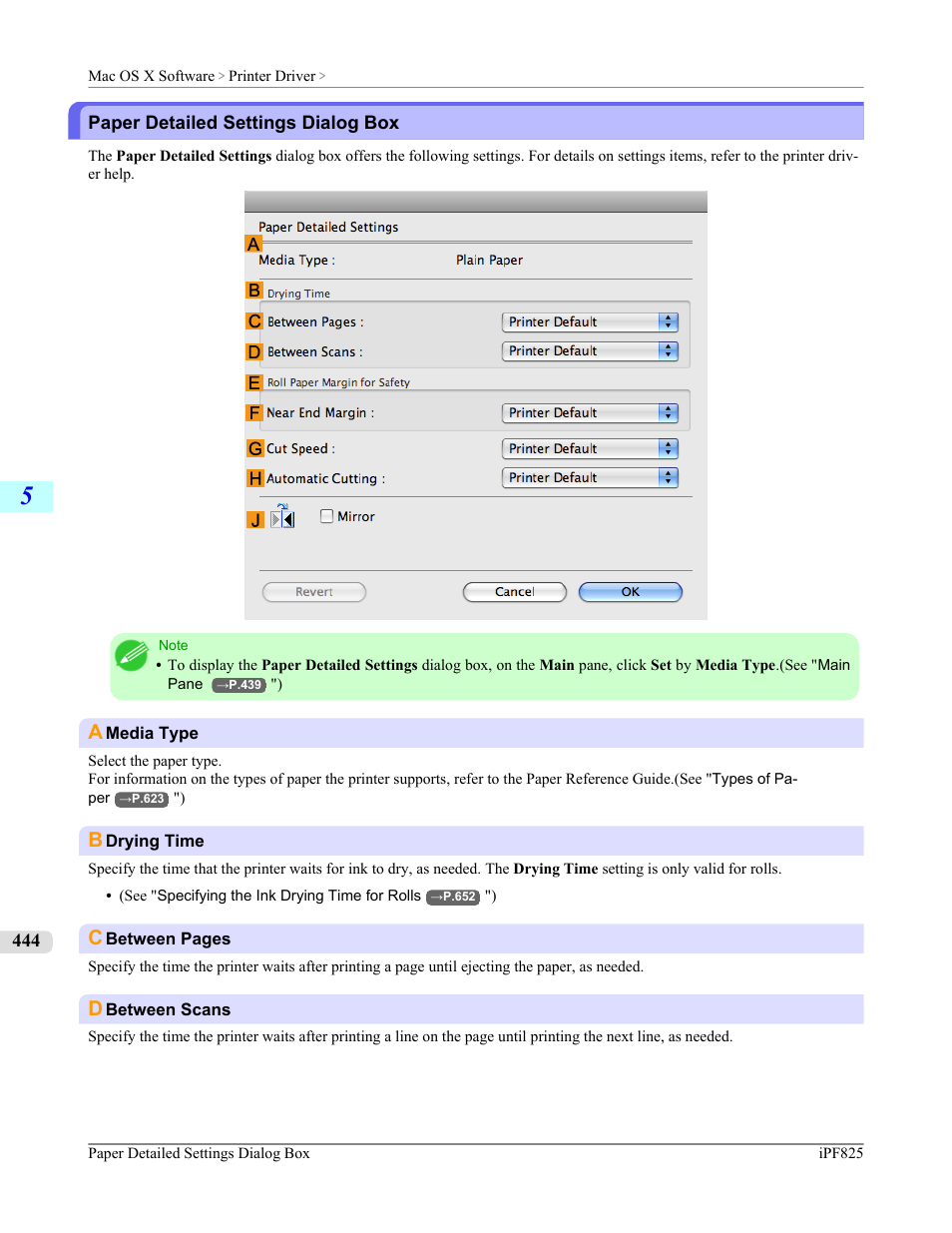 Paper detailed settings dialog box, P.444 | Canon imagePROGRAF iPF825 User Manual | Page 460 / 956