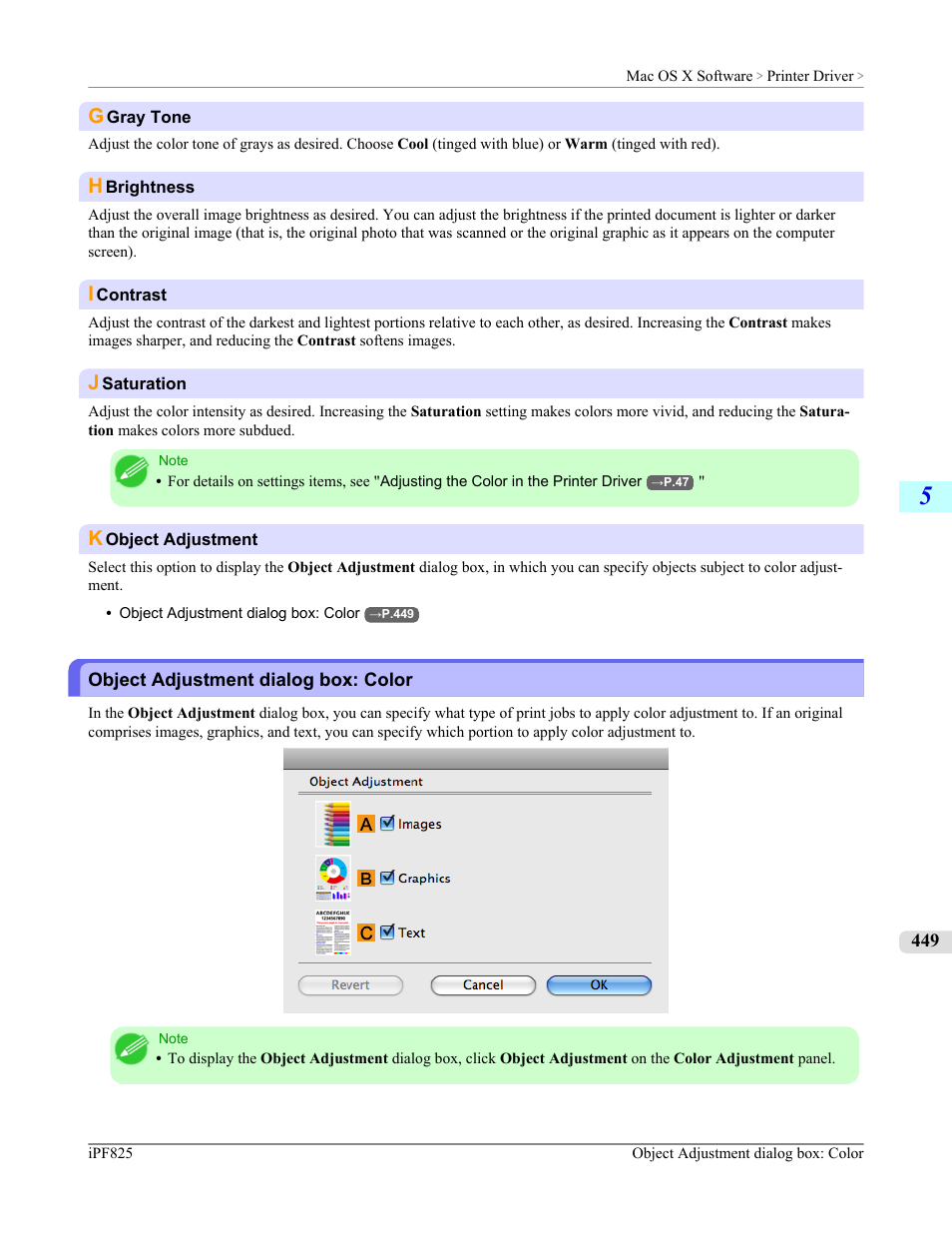 Object adjustment dialog box: color | Canon imagePROGRAF iPF825 User Manual | Page 465 / 956