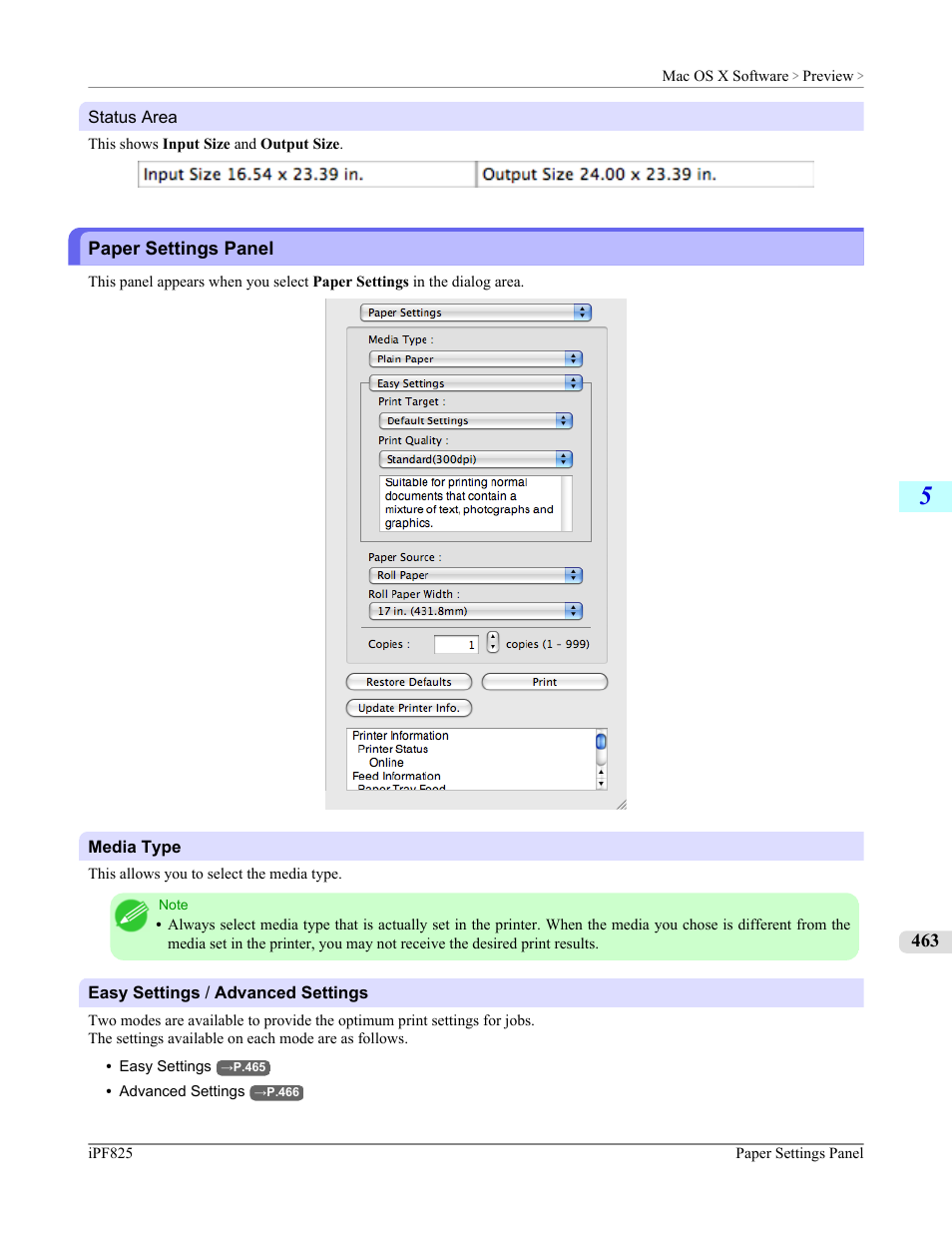 Paper settings panel | Canon imagePROGRAF iPF825 User Manual | Page 479 / 956