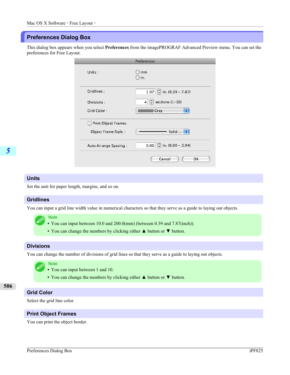 Preferences dialog box | Canon imagePROGRAF iPF825 User Manual | Page 522 / 956