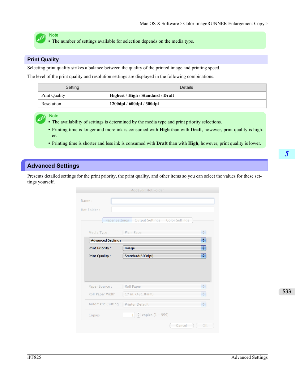 Advanced settings, P.533 | Canon imagePROGRAF iPF825 User Manual | Page 549 / 956