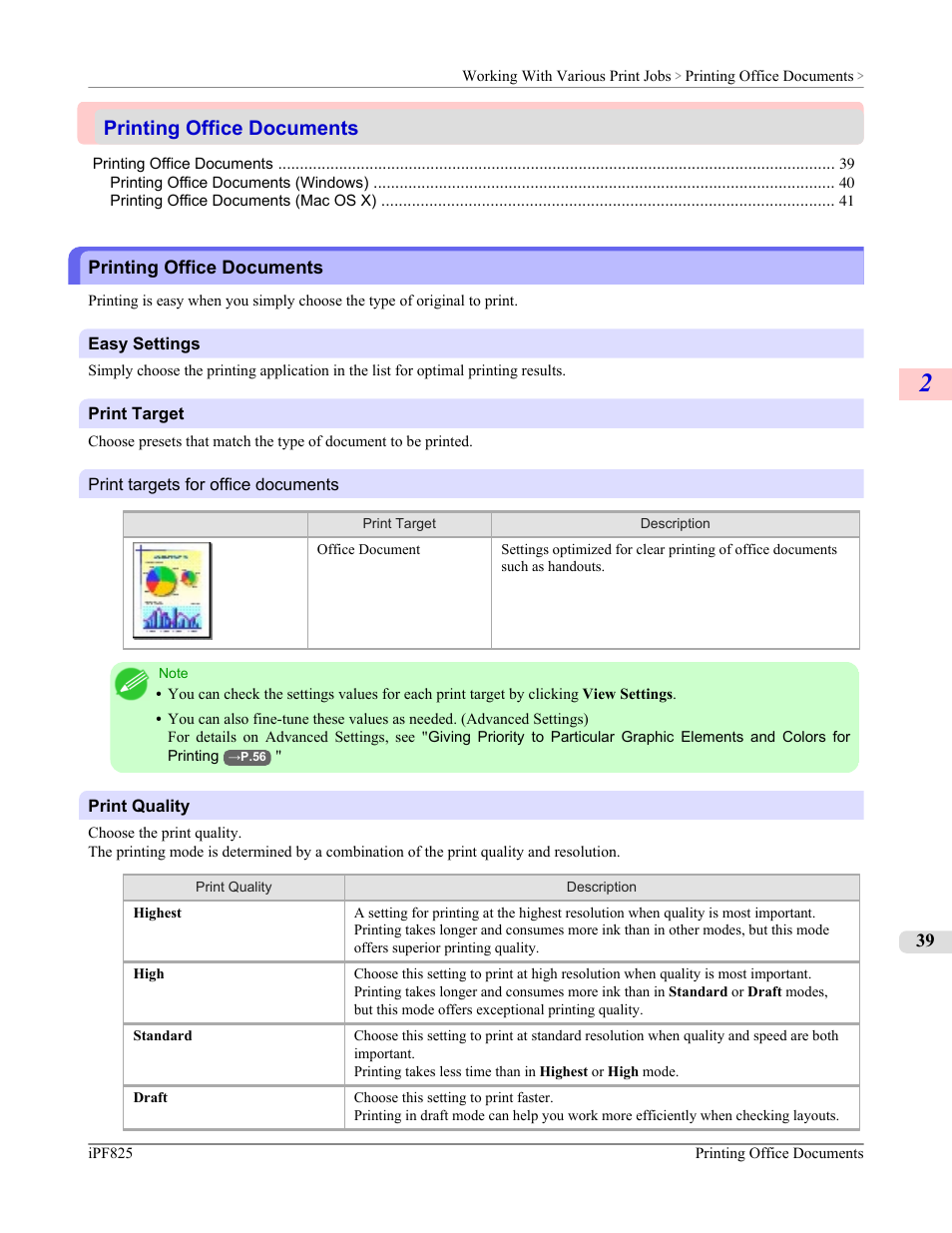 Printing office documents | Canon imagePROGRAF iPF825 User Manual | Page 55 / 956