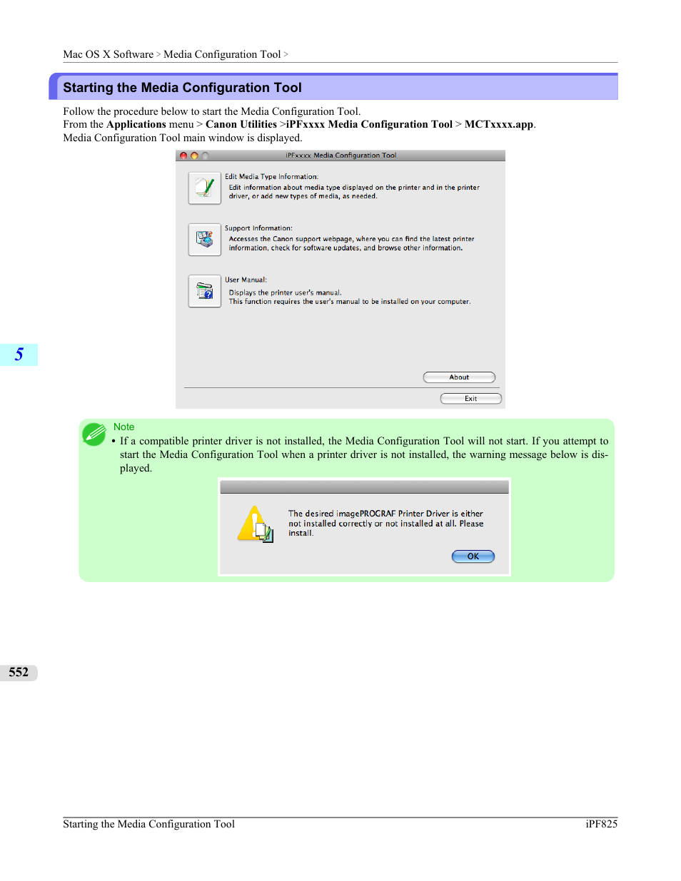 Starting the media configuration tool | Canon imagePROGRAF iPF825 User Manual | Page 568 / 956