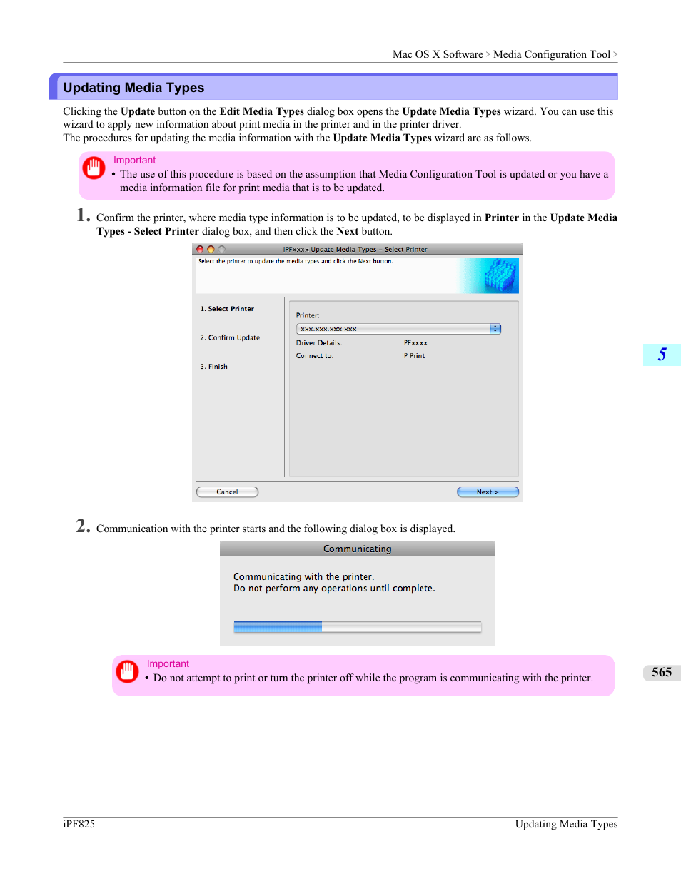Updating media types | Canon imagePROGRAF iPF825 User Manual | Page 581 / 956