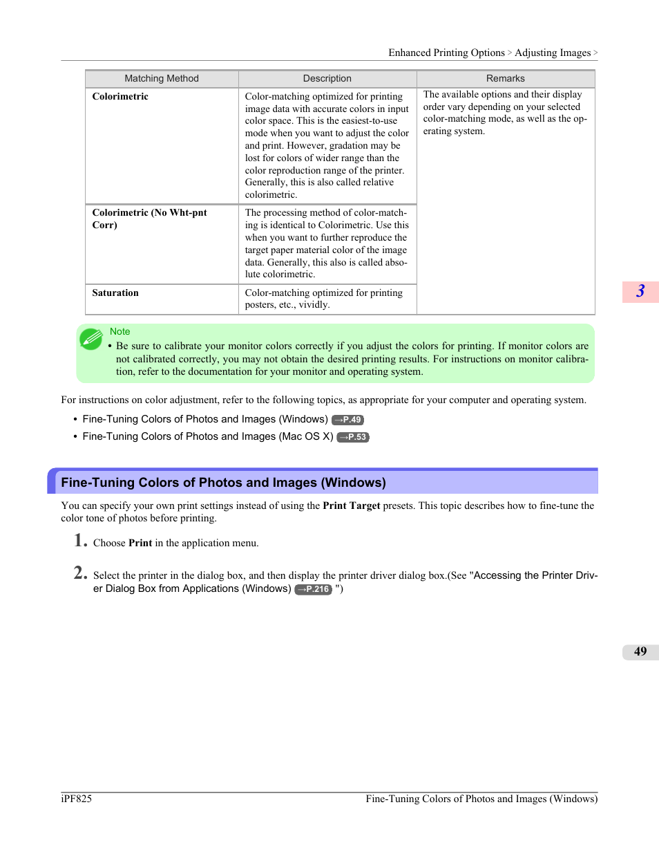 Fine-tuning colors of photos and images (windows) | Canon imagePROGRAF iPF825 User Manual | Page 65 / 956