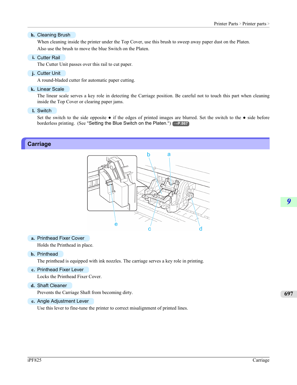 Carriage | Canon imagePROGRAF iPF825 User Manual | Page 713 / 956