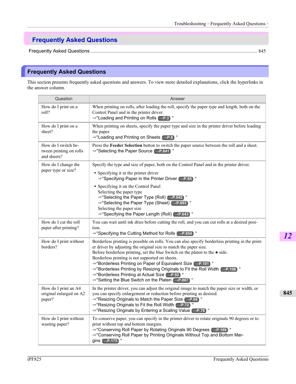Frequently asked questions | Canon imagePROGRAF iPF825 User Manual | Page 861 / 956