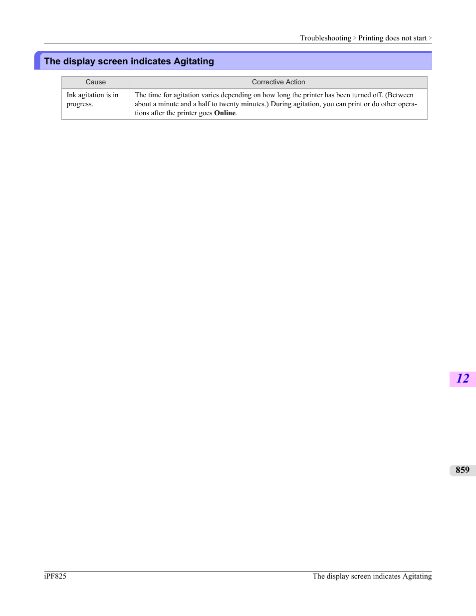 The display screen indicates agitating | Canon imagePROGRAF iPF825 User Manual | Page 875 / 956