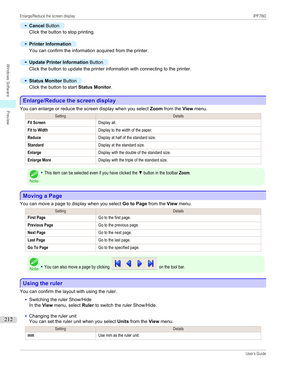 Enlarge/reduce the screen display, Using the ruler | Canon imagePROGRAF iPF760 User Manual | Page 212 / 686