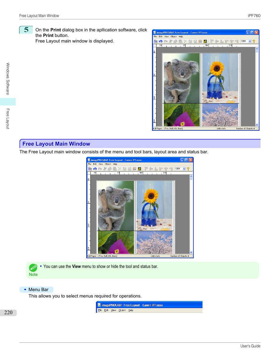 Free layout main window | Canon imagePROGRAF iPF760 User Manual | Page 220 / 686