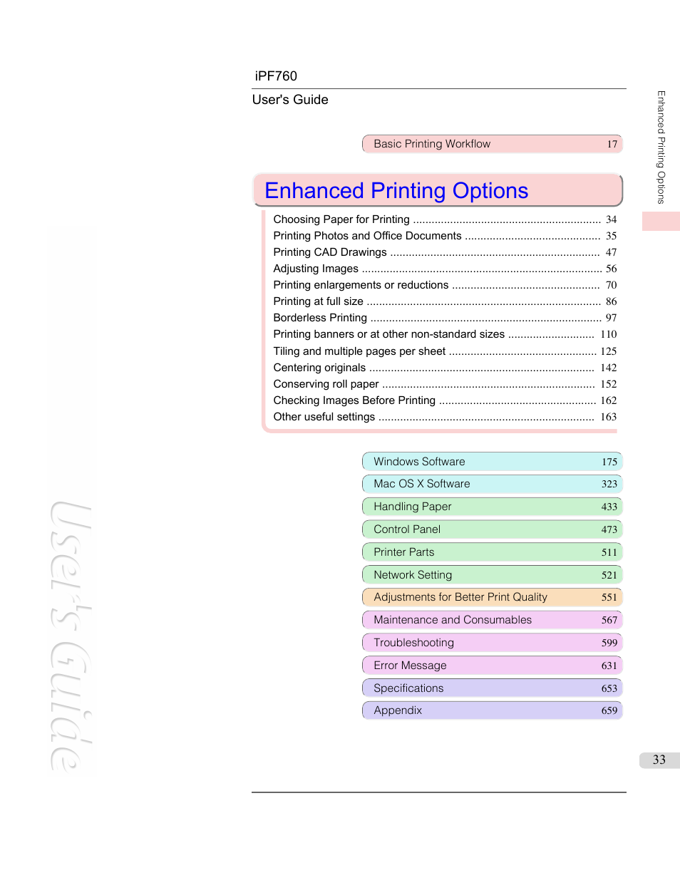 Enhanced printing options | Canon imagePROGRAF iPF760 User Manual | Page 33 / 686