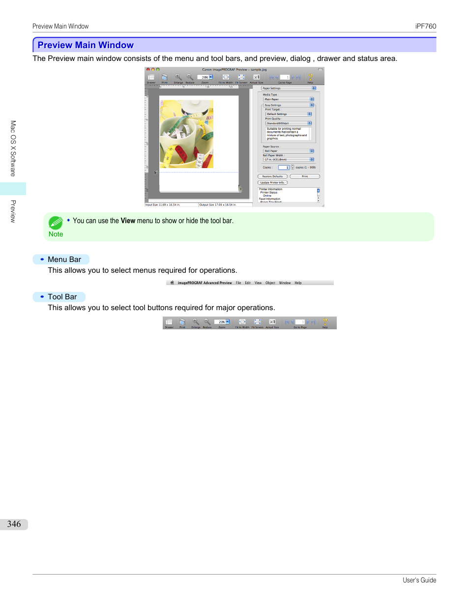Preview main window | Canon imagePROGRAF iPF760 User Manual | Page 346 / 686