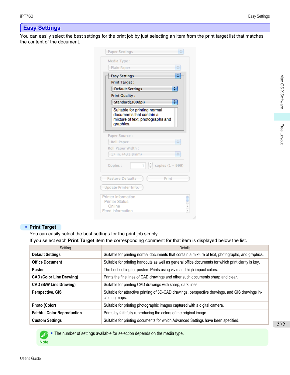 Easy settings, P.375 | Canon imagePROGRAF iPF760 User Manual | Page 375 / 686