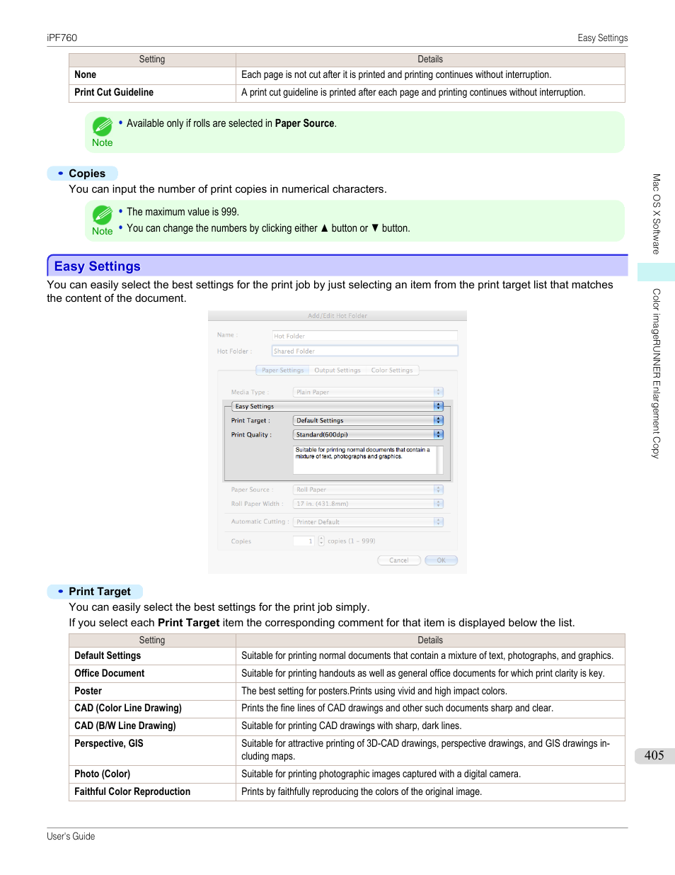 Easy settings, P.405 | Canon imagePROGRAF iPF760 User Manual | Page 405 / 686