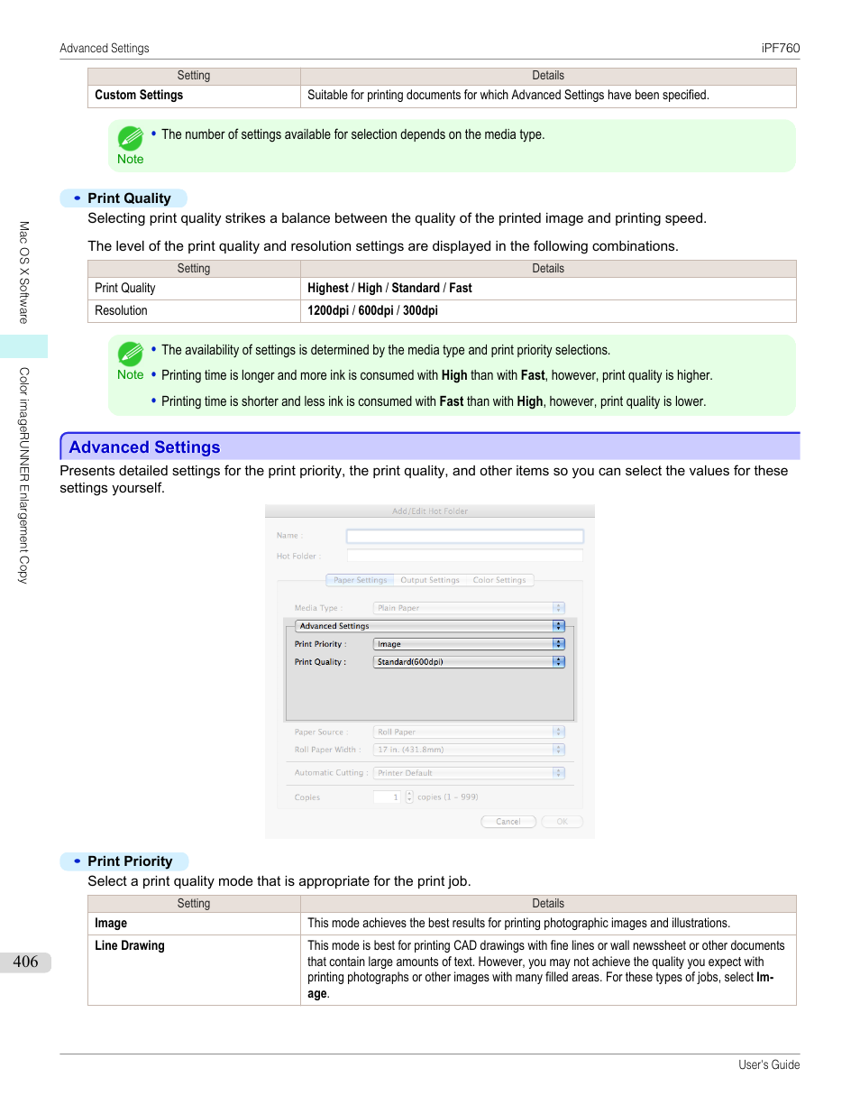 Advanced settings, P.406 | Canon imagePROGRAF iPF760 User Manual | Page 406 / 686