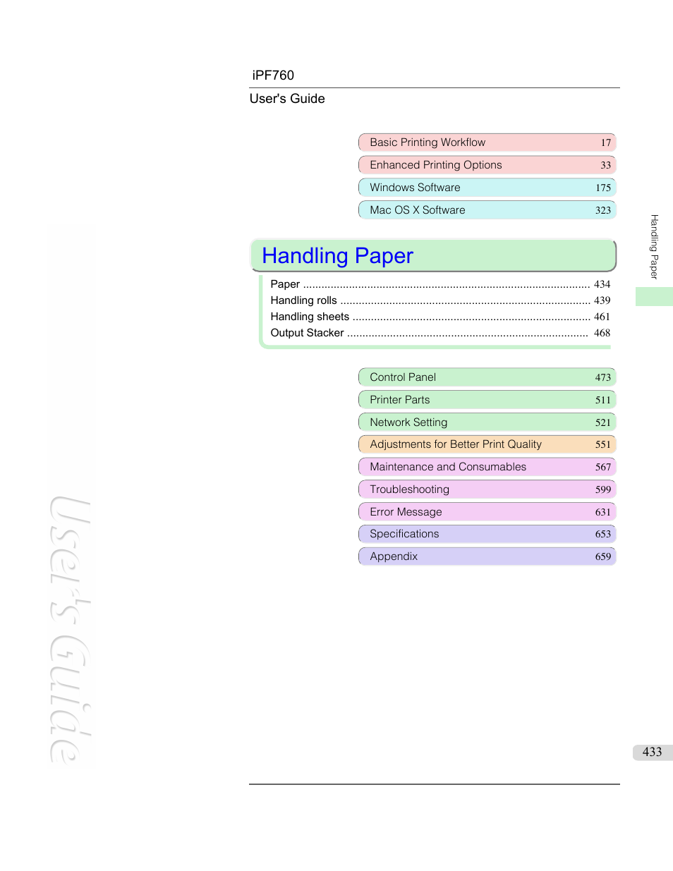 Handling paper | Canon imagePROGRAF iPF760 User Manual | Page 433 / 686