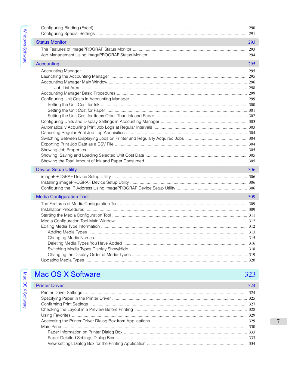 Mac os x software 323 | Canon imagePROGRAF iPF760 User Manual | Page 7 / 686