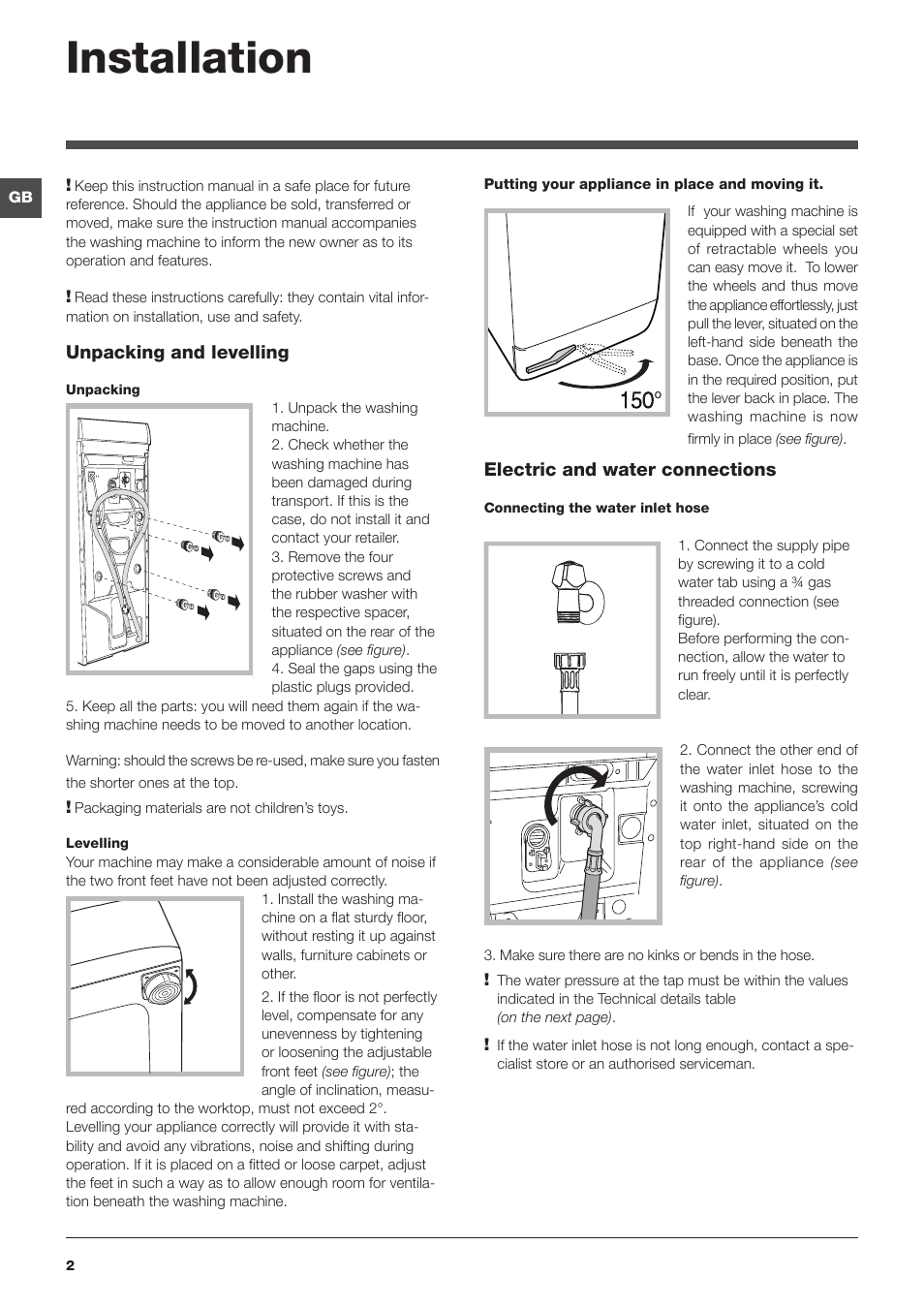Installation | Hotpoint Ariston ECOT7D 1491 User Manual | Page 2 / 60